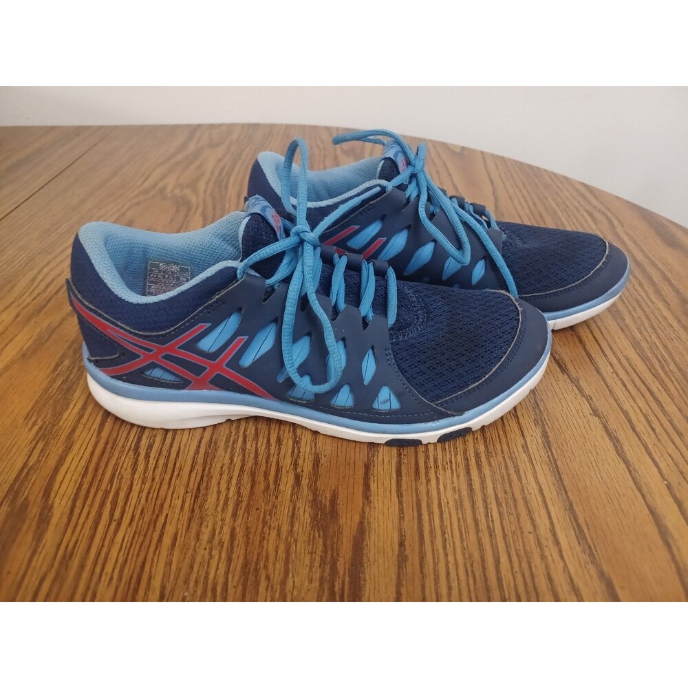 Asics Gel-Fit Tempo Lace Up Athletic Shoe Womens Size 7.5 S563N Blue White Pink